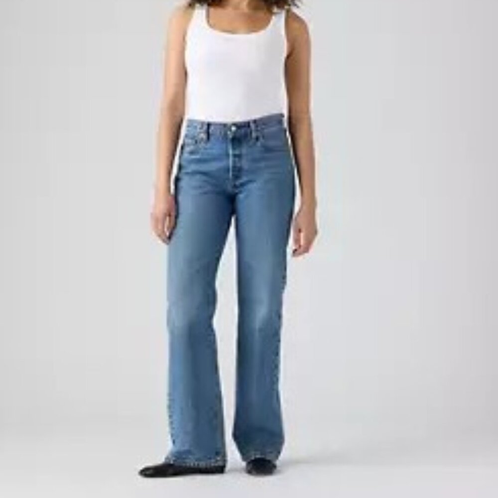 LEVI'S 501 '90S BUTTON FLY WOMEN'S PREMIUM DENIM JEANS NEW TAGS 26 X 30 MID RISE - Picture 3 of 15